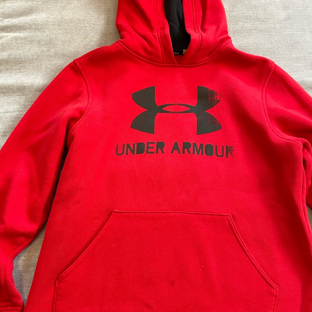Under Armour Red Hoodie with Black Logo